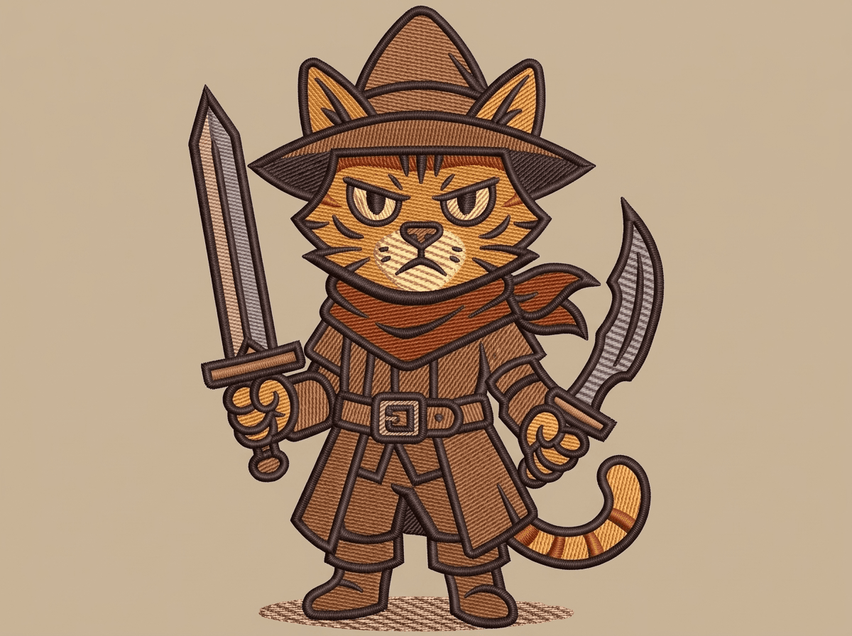 Digitized embroidery stitch file result