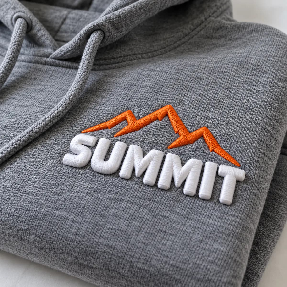 3D puff lettering combined with flat embroidery