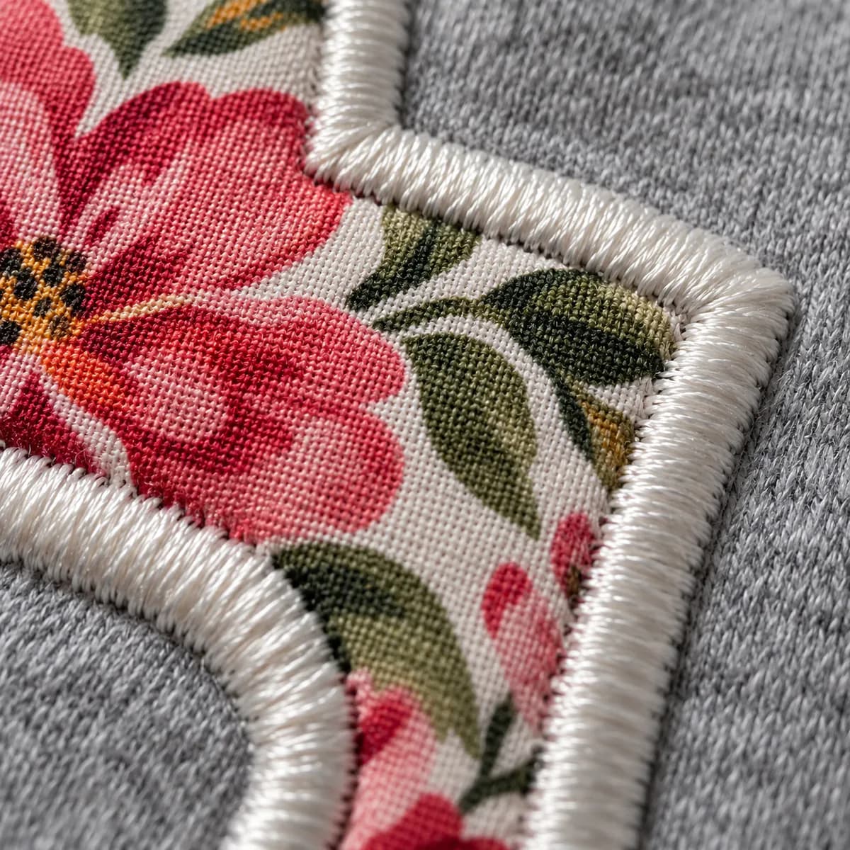 Close-up of the satin border on an applique design