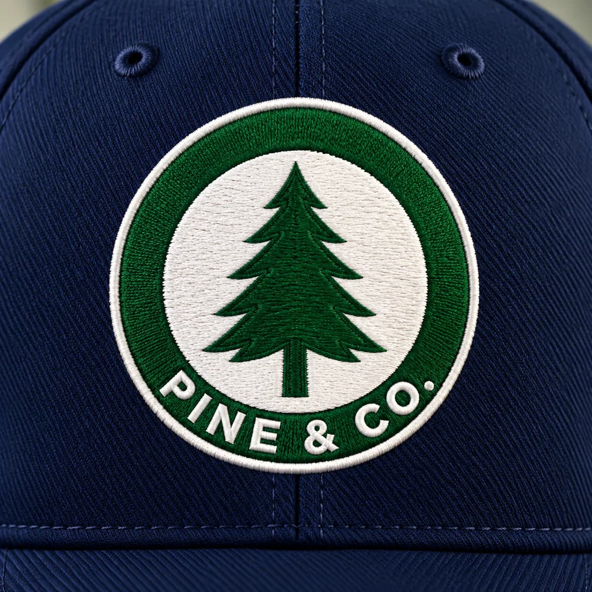Logo embroidered on a structured cap front