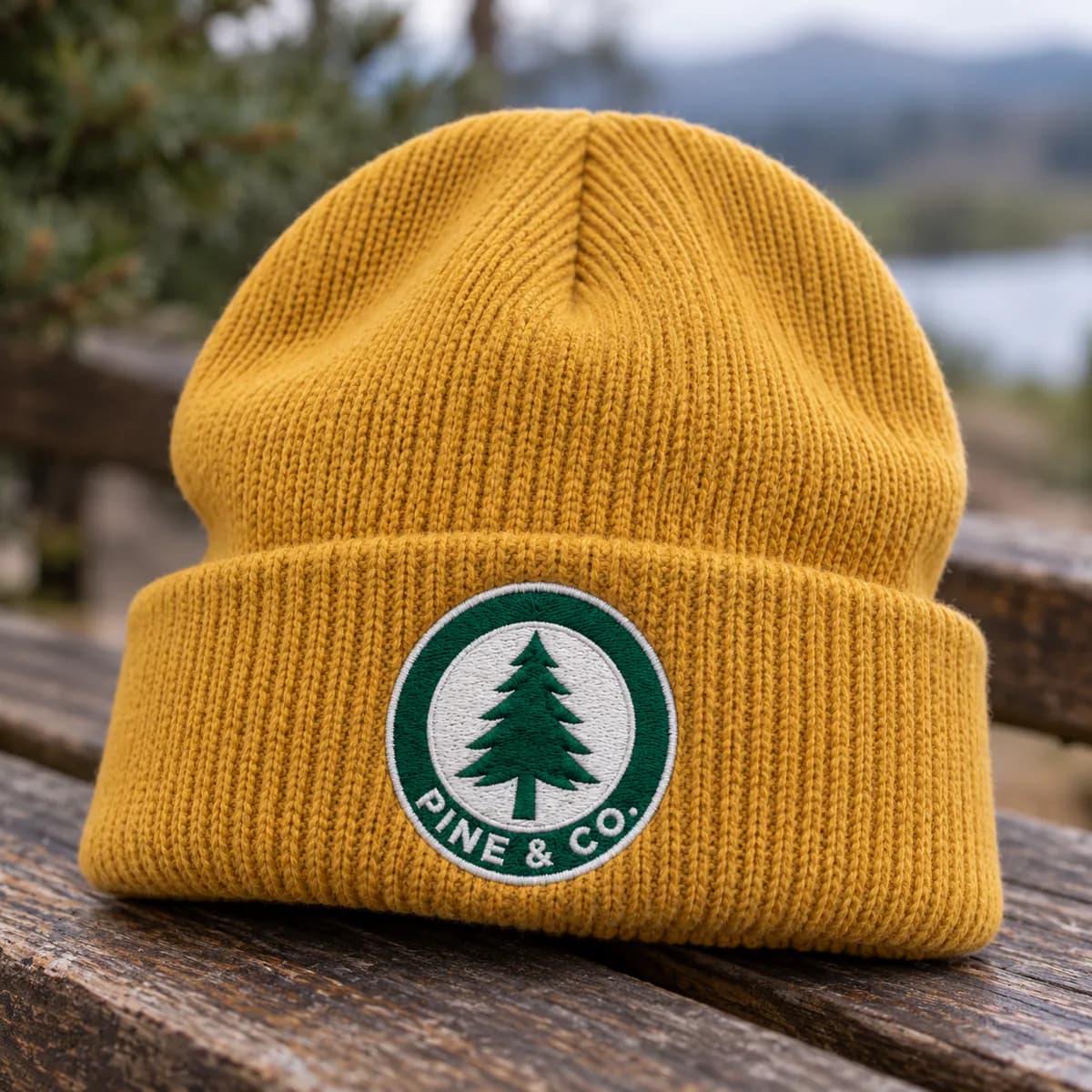 Embroidered logo on a beanie