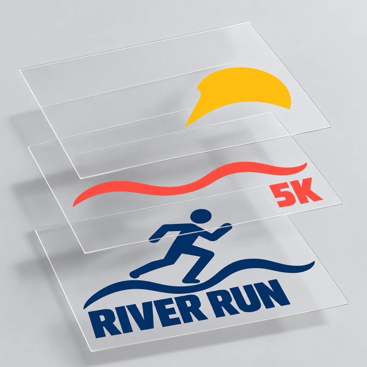 Vector artwork separated into spot colour layers
