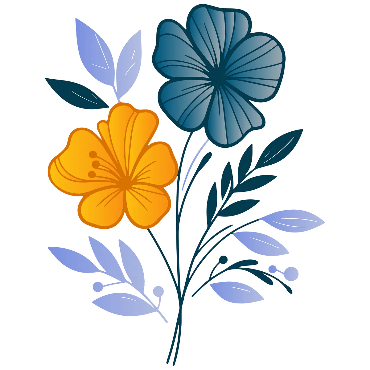 The floral design redrawn as a clean SVG cut file