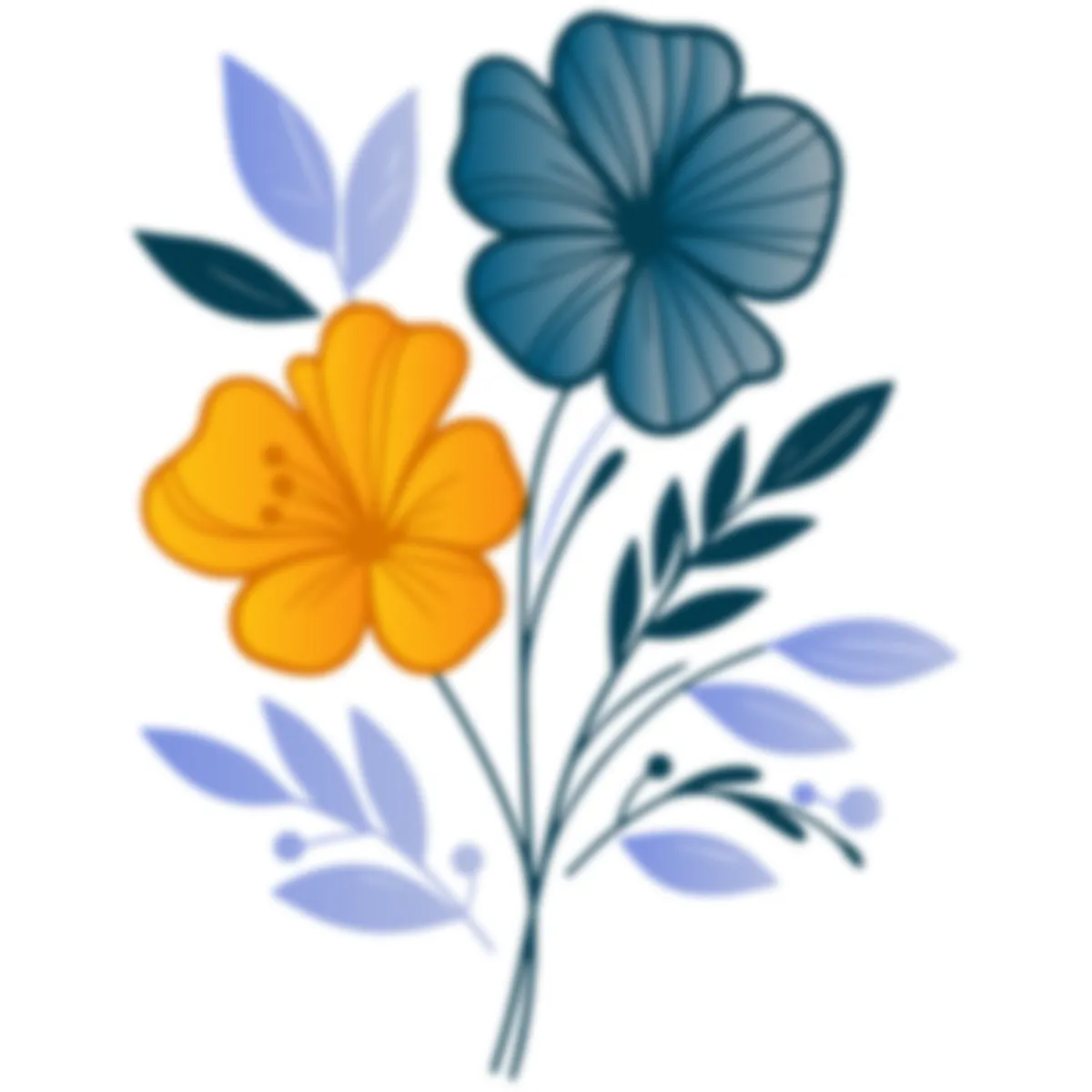 Blurry floral illustration before tracing into an SVG cut file