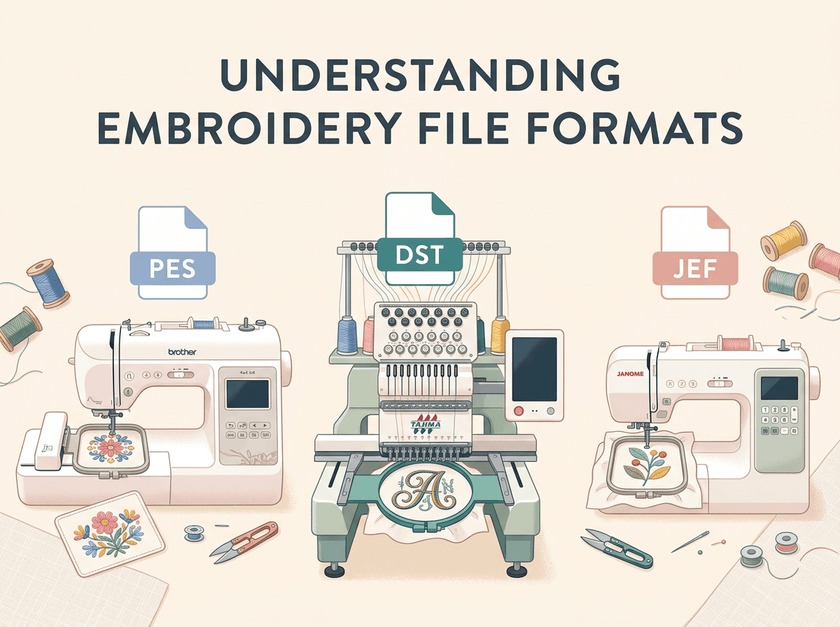 PES vs DST vs JEF: Which Embroidery File Format Do You Need?