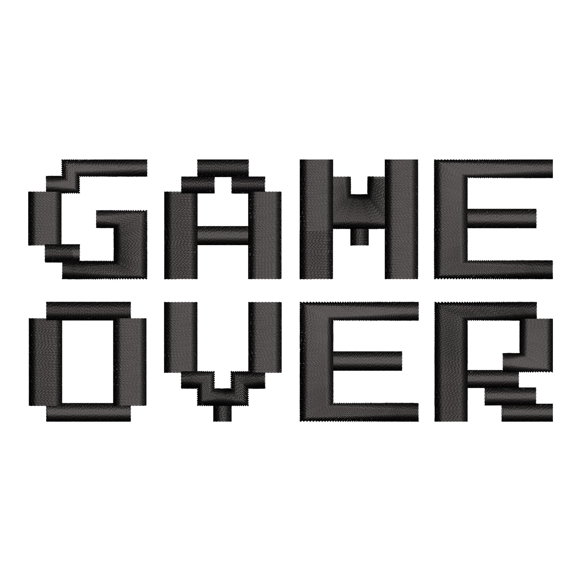 Game Over Embroidery Design, Gaming Embroidery File, Video Game Machine Embroidery, Gamer Shirt Design, Instant Download DST PES JEF — image 1
